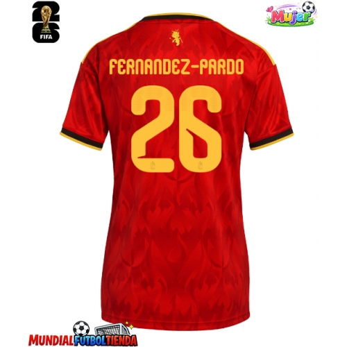 Camiseta Bélgica Matias Fernandez-Pardo #26 Primera Equipación Replica Mundial 2026 para mujer mangas cortas